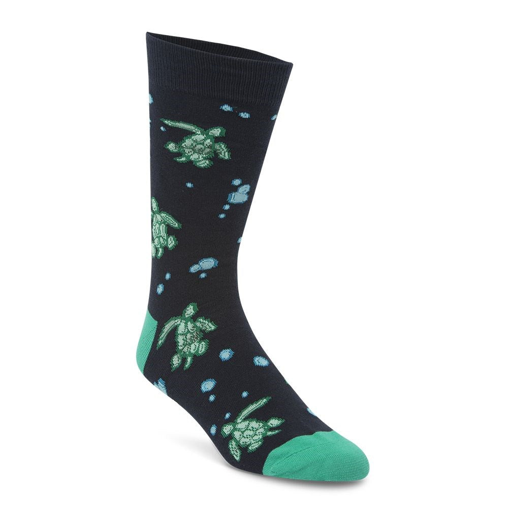 Mens Sea Turtle Navy Bamboo Sock - Image 2