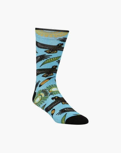 Mens Native Australian Black Cockatoo Bamboo Sock - Image 2