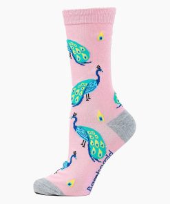  Womens Peacock Pink Bamboo Sock