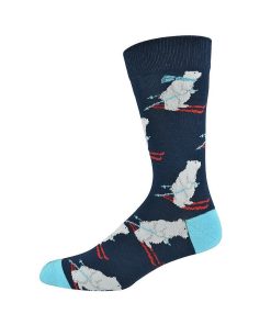  Mens Polar Bear Skier Bamboo Sock