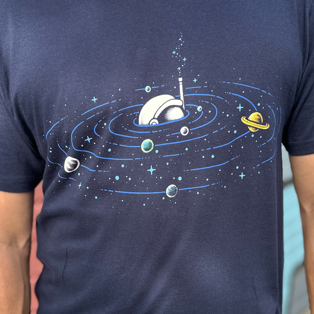 Ripples In Space Navy Mens Tee - Image 2