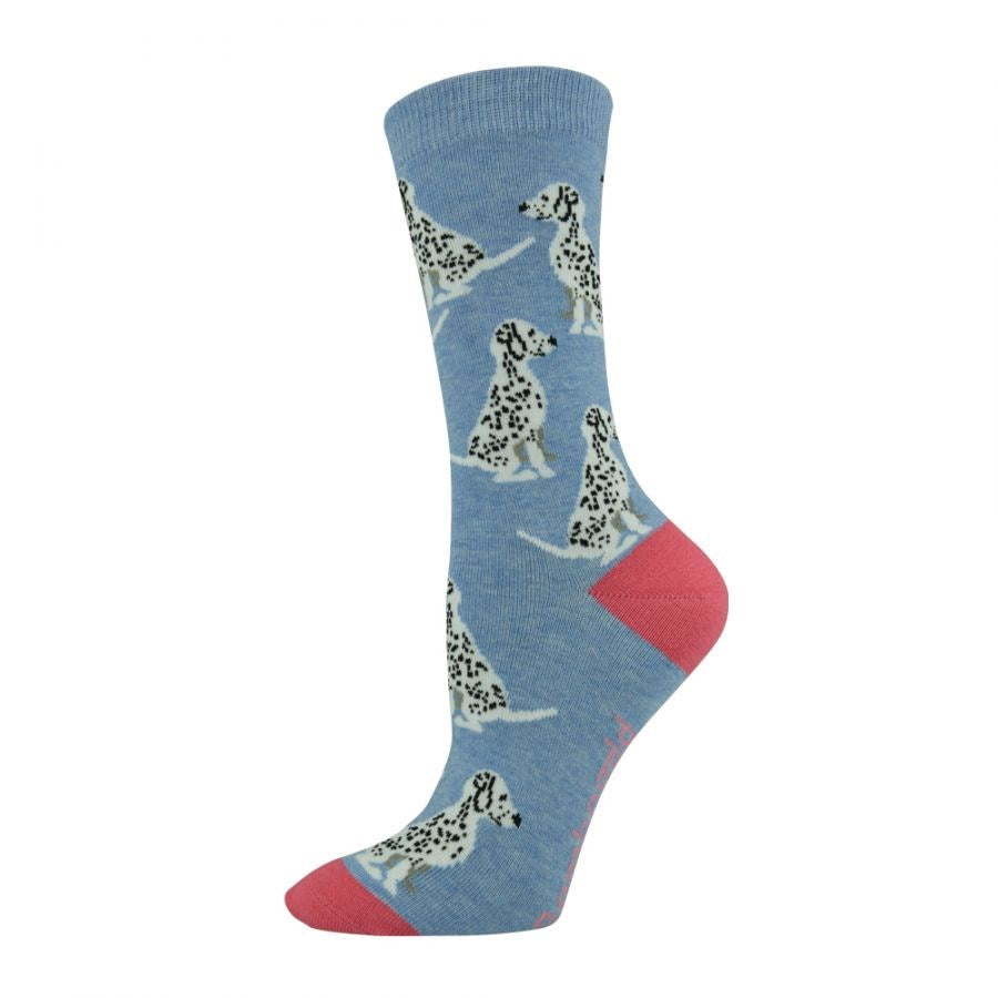 Womens Spottydog Blue Bamboo Sock