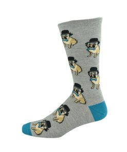  Mens Hipster Pug Bamboo Sock