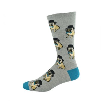  Mens Hipster Pug Bamboo Sock
