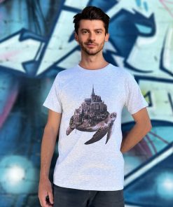 Turtle Town Grey Marle Mens Tee