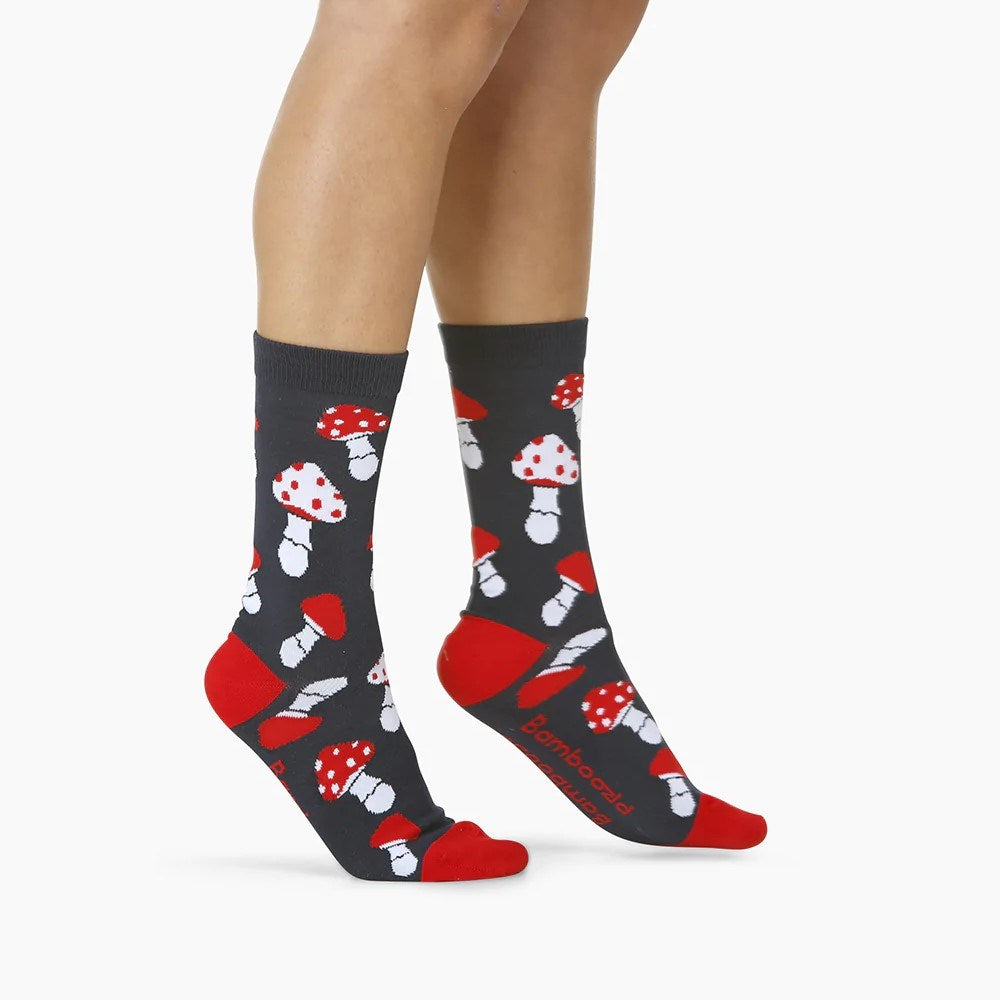 Womens Shrooms Navy Bamboo Sock - Image 3